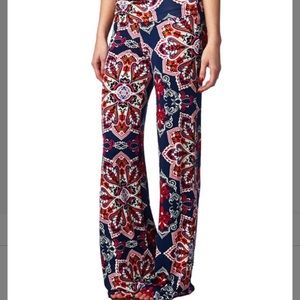 (S-3X) Red Medallion Palazzo Pants